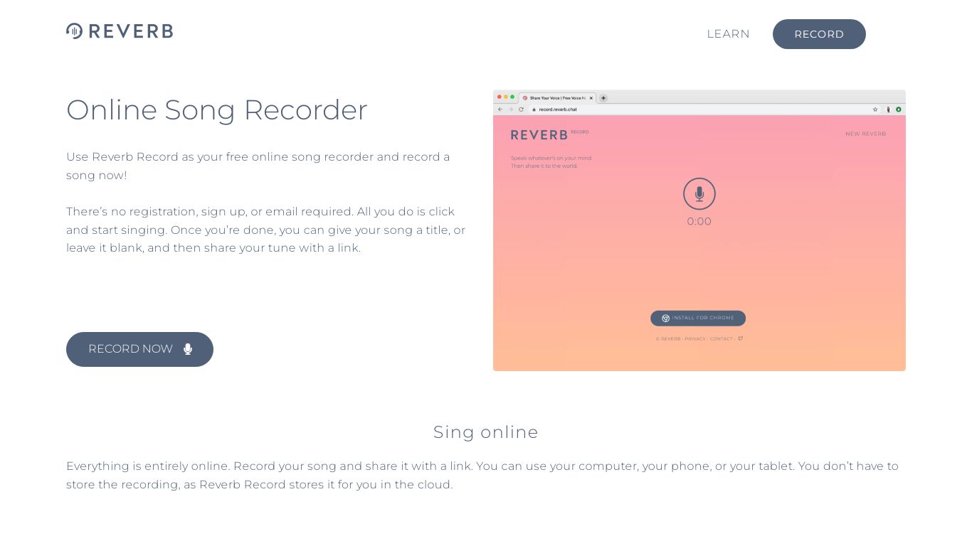 Online Song Recorder | Reverb Record